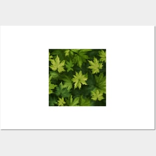 Green Leaves Pattern 16 Posters and Art